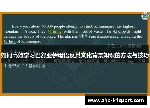 如何高效学习巴舒亚伊母语及其文化背景知识的方法与技巧 如何高效学习巴舒亚伊母语及其文化背景知识的方法与技巧